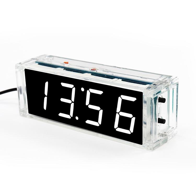 Light-Controlled 1-inch LED Nixie Tube DIY Digital Clock Kit with Microcontroller and Case