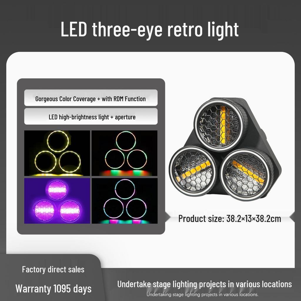 LED Dual-Eye Retro Splicing Matrix Stage Light for Live Theater and Colorful Running Horse Effects