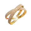 Luxury Geometric Diamondstudded Threelayer Cross Bracelet For Women