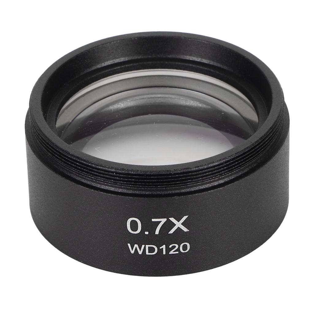 0.7X Stereo Microscope Objective Lens HD Large View Metal Auxiliary Objective Lens for Microscopes