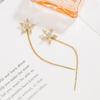 2023 Trendy Ice Crystal Flower Tassel Earrings: Elegant Chain Design for Sophisticated Style