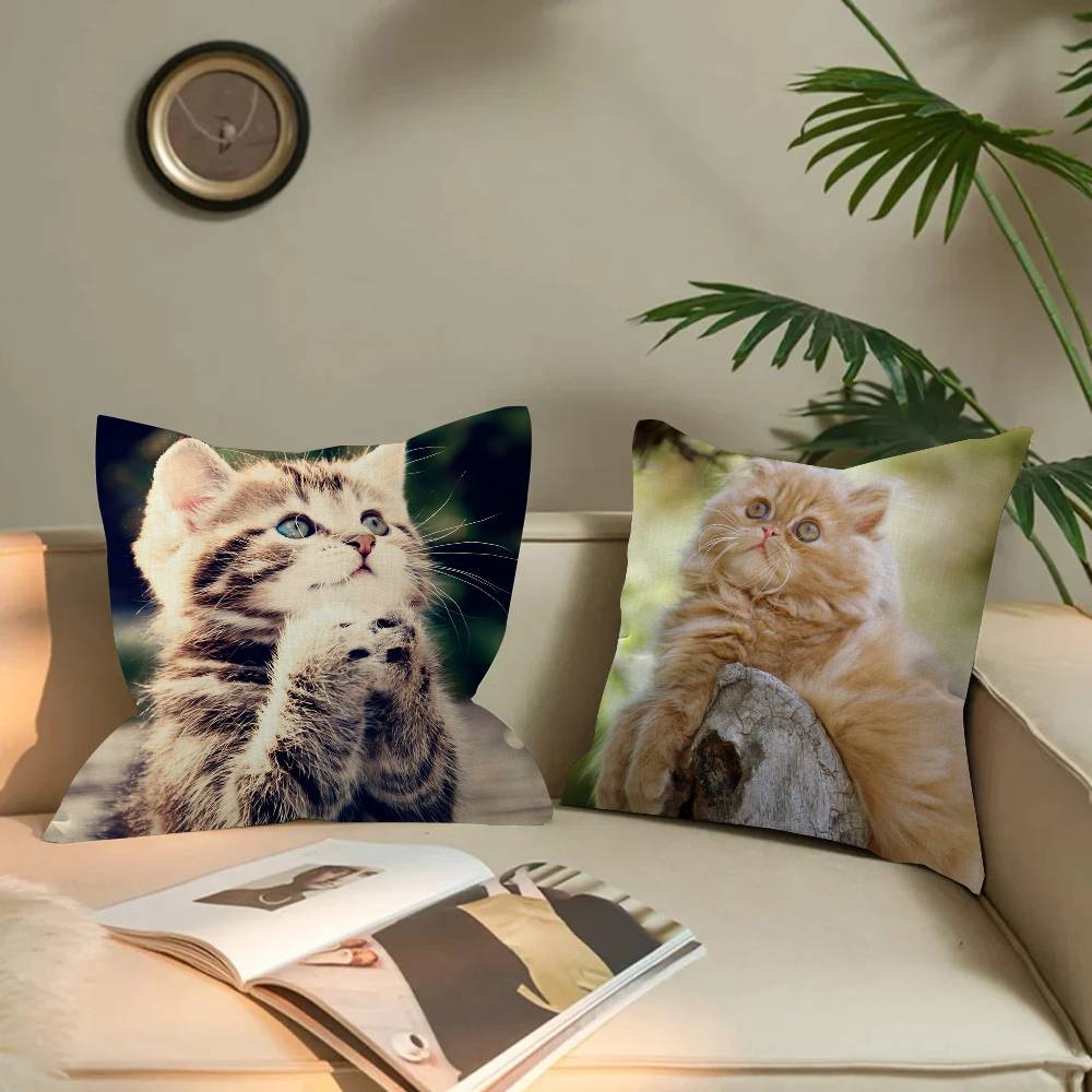 Süßes Haustier Katze Kissenbezug Design Kissenbezug Deko Feiertagsdeko