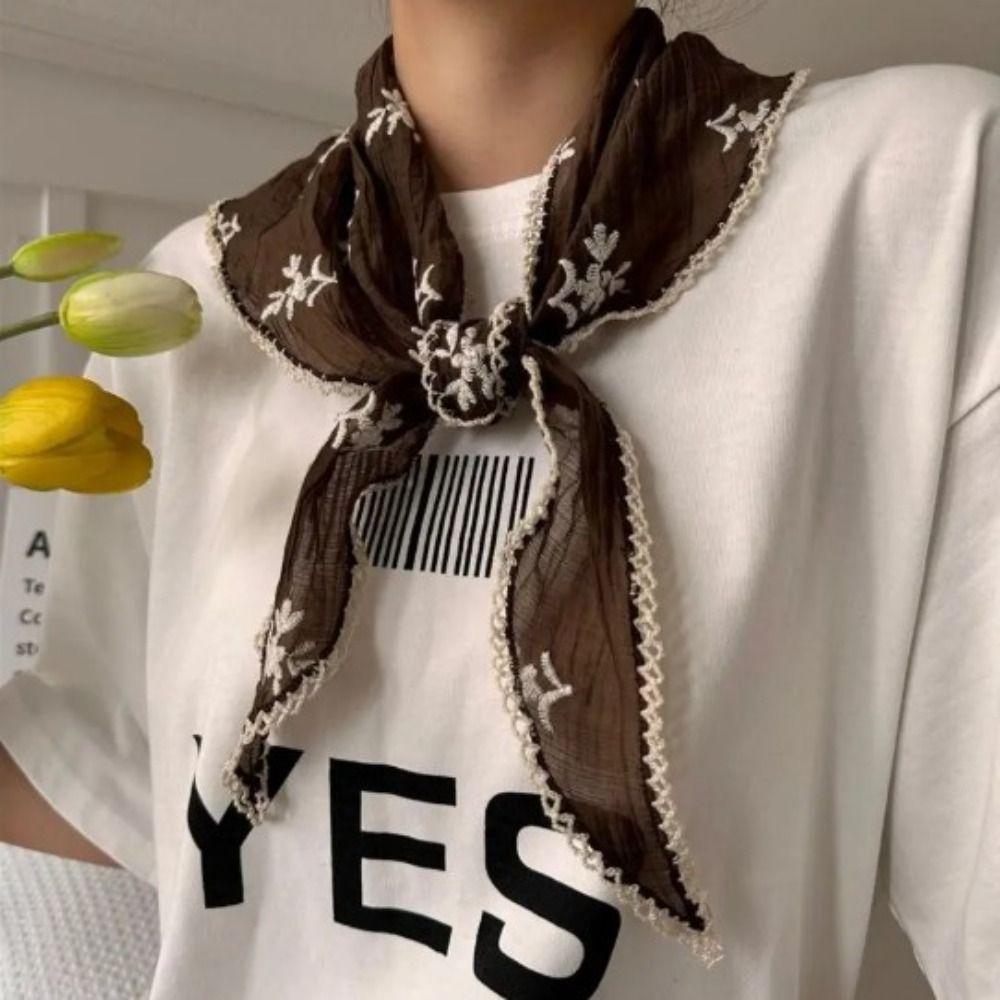 Pastorální styl Květinová krajka Vlasový šátek Sladká bohémská bandana Módní bavlněno-lněná čelenka Ženy