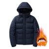 Winter Warm Thick Parkas Coat Casual Black Windproof Overcoats Jacket Detachable Hooded Jacket Men Outwear Clothing