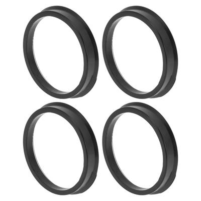 A ABSOPRO 66.6mm To 58.6mm Wheel Hub Centric Ring Black Polycarbonate Wheel Center Shaft Shock Absorption Hub Ring 4pcs