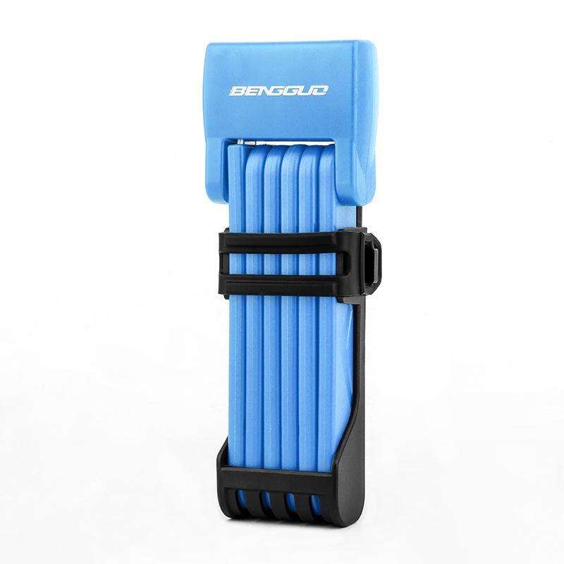 BENGGUO 76.7cm Extended Anti-Theft Lock for Mountain Bicycle/Electric Bike 6 Section Folding Alloy Steel Lock