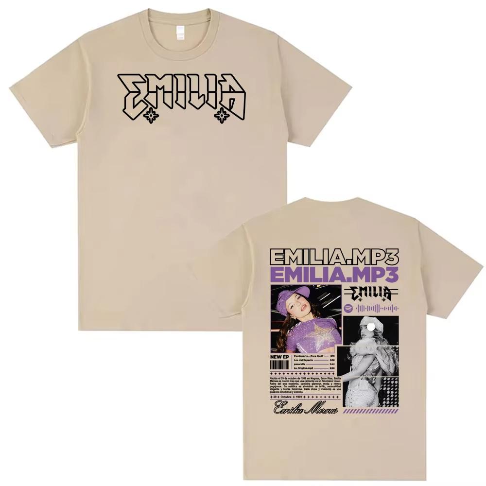 Singer Emilia Mernes MP3 Tour Graphic T-shirt Fashion Hip Hop Street T Shirt Men Women High Quality Comfort Tops Cotton T Shirts