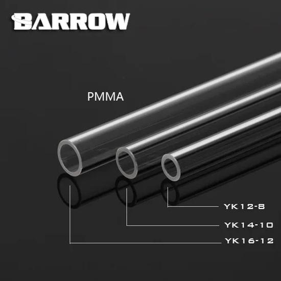 Barrow 500MM Water Cooling System Pipe Transparent PMMA Acrylic Hard Tube PETG Rigid OD 12mm/14mm/16mm YK14-10/PG1410-L