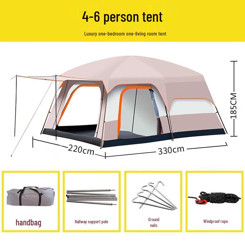 OEING Outdoor Folding Camping Tent Small, 4-6 Person