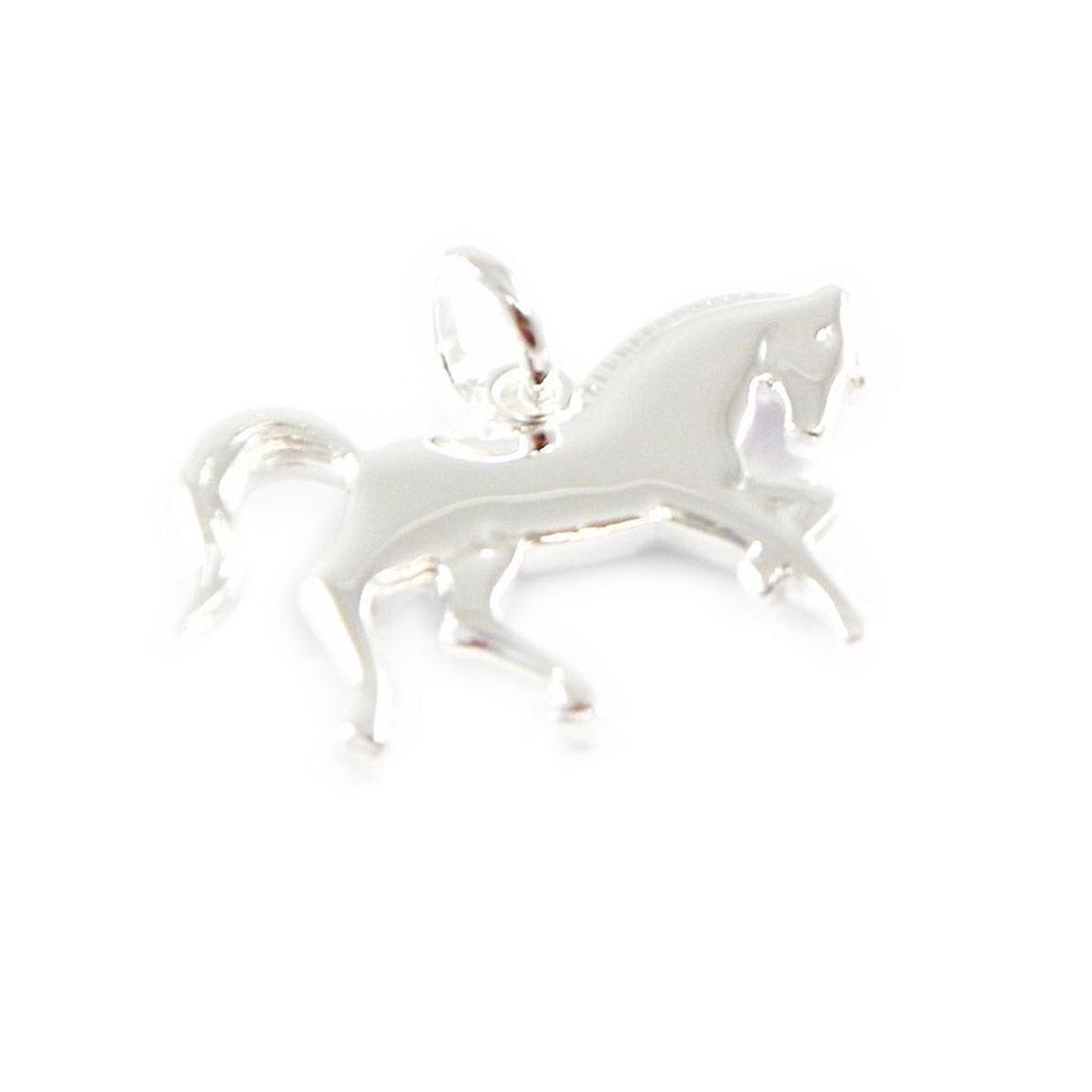 Les Trésors De Lily [C5492] - Silver Pendant 'Galloping Horse' - 15x25 Mm