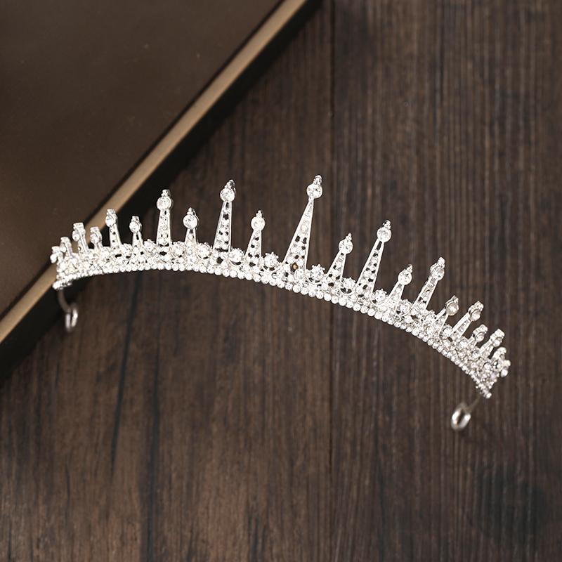 Fashion Diverse Bride Rhinestone Tiaras Crowns Silver Color Crystal Wedding Crown Headpiece Baroque Women Hair Jewelry Diadem