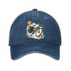 Wild Trail Bike Escape Illustration  New Vintage Washed Cotton Baseball Cap Sun Hats