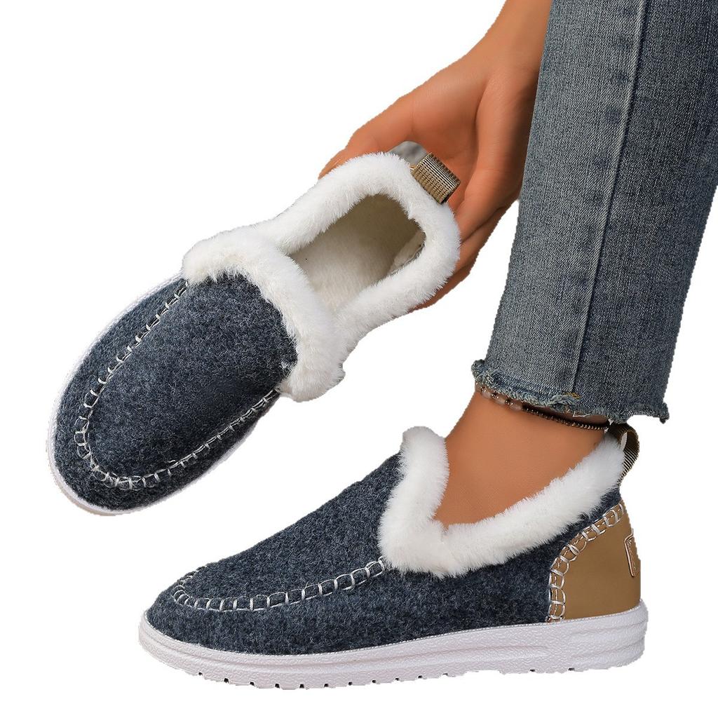 Fashion Designer Winter Flats Women Snow Boots Winter Warm Casual Shoes Short Plush Cotton Shoes Women Trend Walking Ankle Boots Women