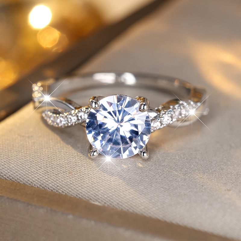 

Простое классическое серебряное круглое кольцо с цирконием цвета морской волны/белого/красного/зеленого цвета для женщин, темпераментное обручальное кольцо, вечность, трендовые ювелирные изделия 10 серебряный/белый