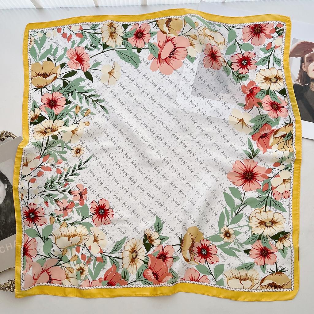 Spring and Summer Graffiti Flowers 71 * 71 Square Scarf Travel Sunscreen Headscarf Practical High-end Scarf for Mother