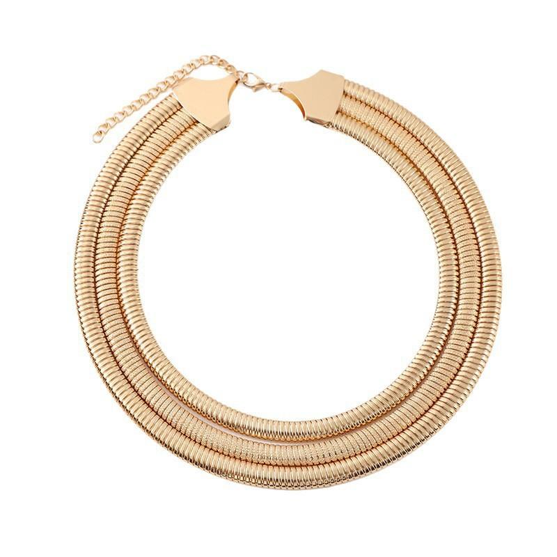 

Специально для простой моды нишевый трехслойный воротник-чокер, персонализированный, преувеличенный стиль, ожерелье-змеиная кость, ювелирные изделия