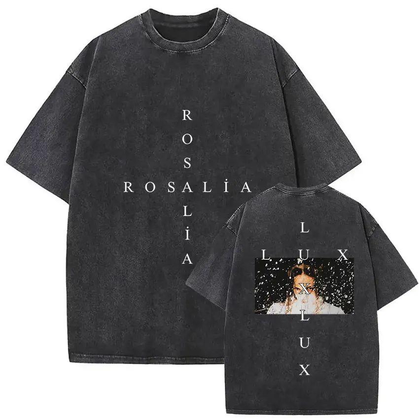Harajuku Vintage Kleidung Vintage Gewaschen Rosalia Lux Tour 2025 T-Shirt Harajuku Ästhetik Übergroße T-Shirts Unisex Tägliche Kleidung Cooles Oberteil