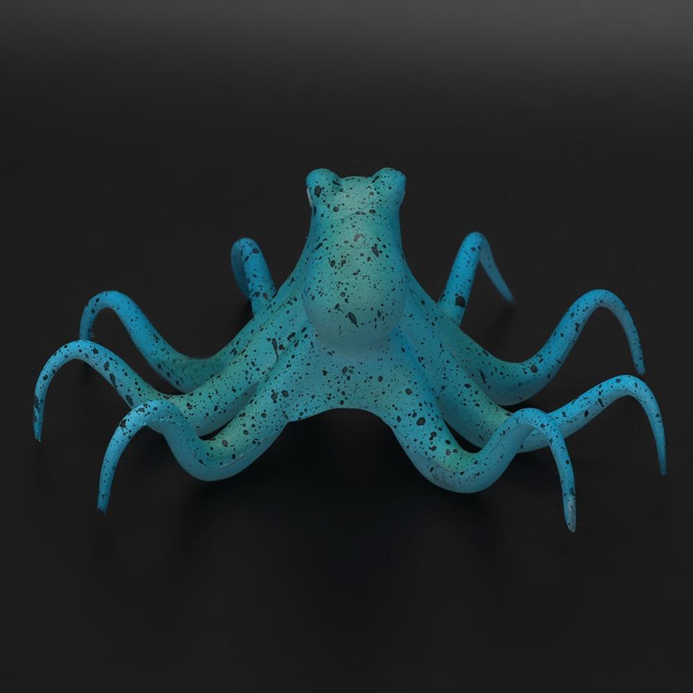 Suction Cup Silicone Artificial Octopus Colorful Simulation Design Fluorescent Simulation Octopus Silicone Aquarium Decoration