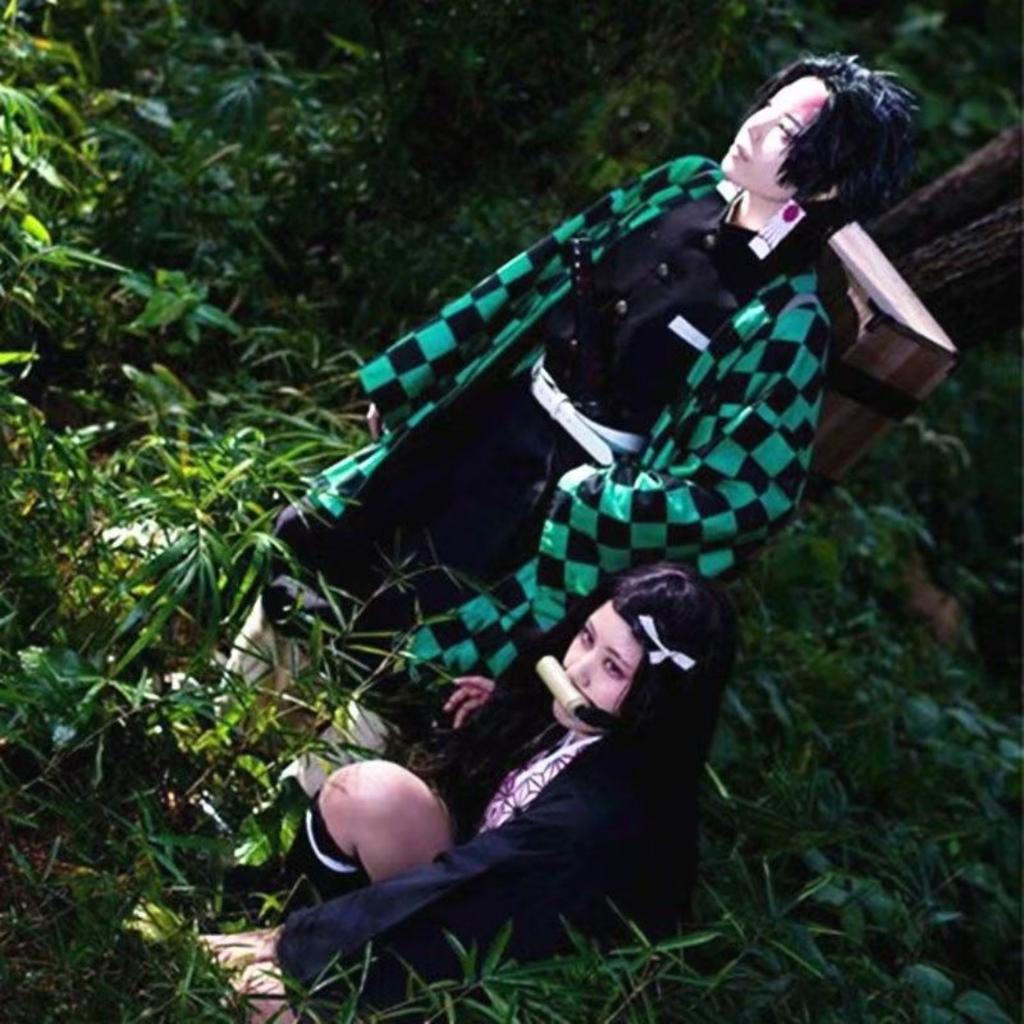 Adult Kids Demon Slayer Corps Kimetsu No Yaiba Kisatsutai Kamado Tanjirou Uniform Agatsuma Zenitsu Cosplay Costume Anime Cloak