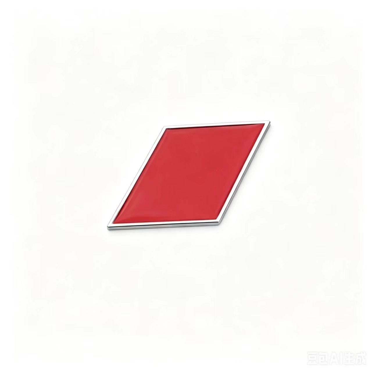

water-resistant and abrasion-resistant 3D metal emblem for purpose diamond-shaped red faceplate mside windows and rear doors of the vehicle червоний