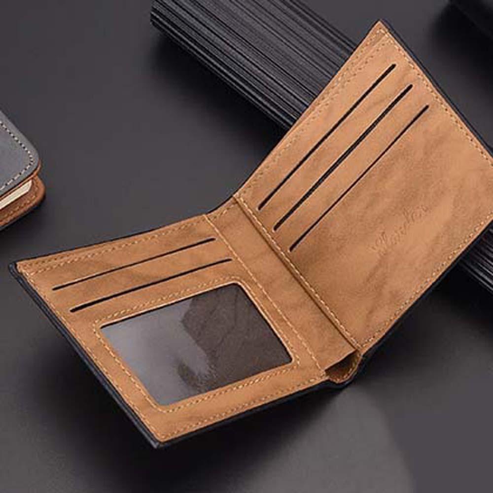 Thin Style Men Card Holder PU Leather Men Coin Purse 2 Fold Wallets Men Short Wallet Men