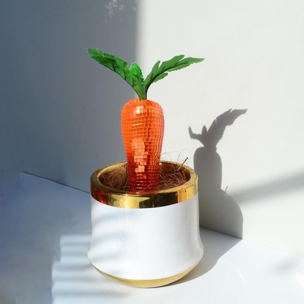 Carrot Tomato Pear Mirror Figurine Ornament Vegetable Themed Party Supply Figurines  Party Supplies