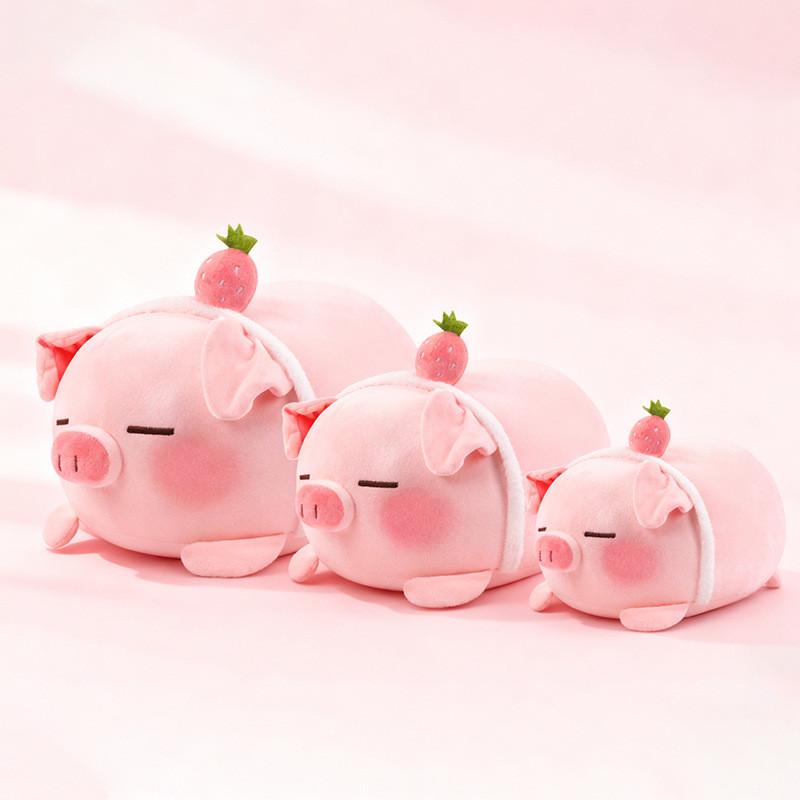 Cute Strawberry Pig Plush Pillow Soft Stuffed Animal For Kids And Teens