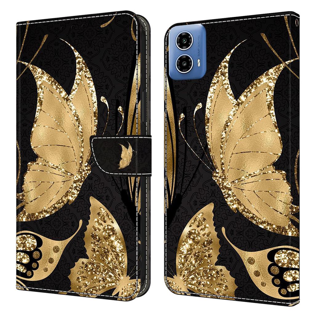 For Motorola Moto G45 5G/G34 5G Case PU Leather 3D Pattern Wallet Phone Cover with Standing Function