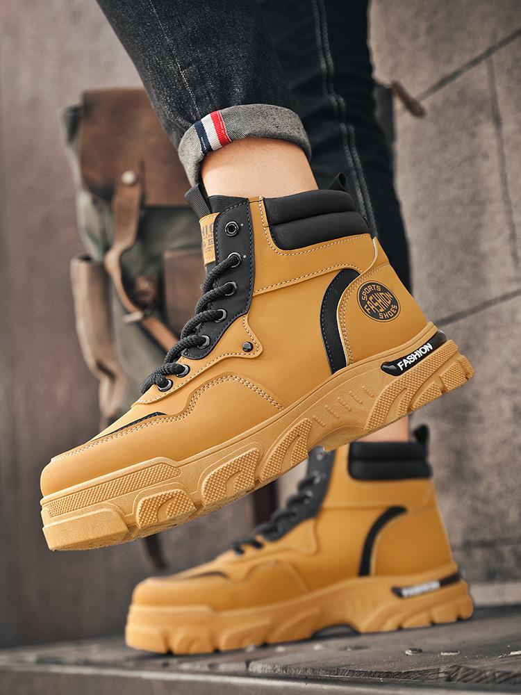 Men's Shoes Autumn New Martin Boots Fashion Versatile Non-slip Casual Shoes Platform Wear-resistant Tooling Shoes Men's Trendy Shoes