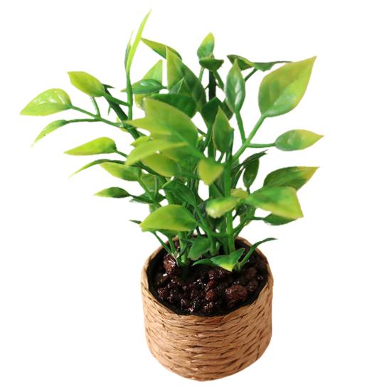 Mini Potted Plant Cute Collectible Plastic Doll House Orange Tree Model
