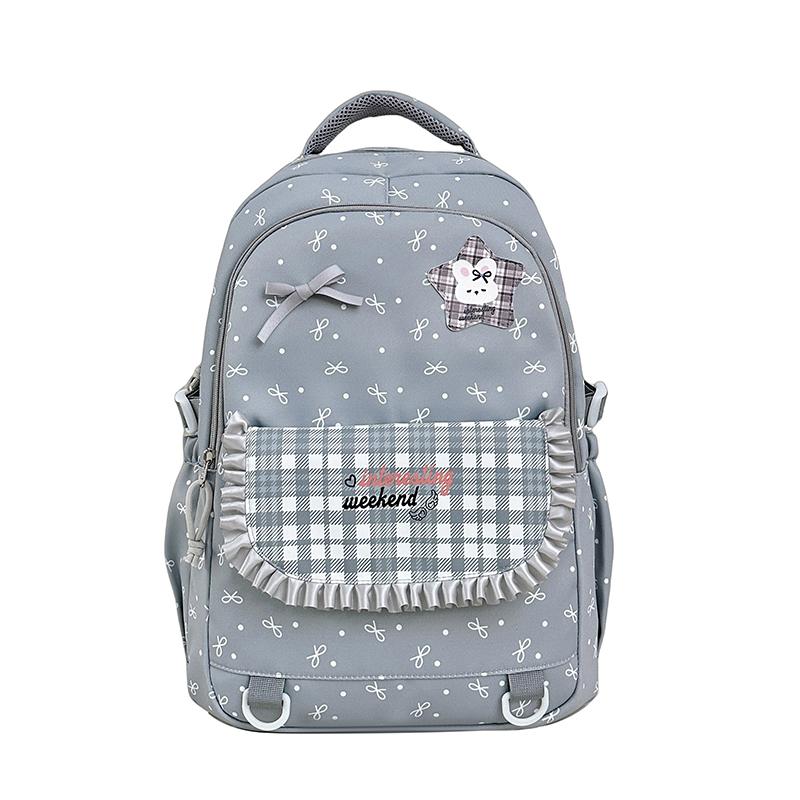 Junior School Schoolbag Women's Check Large Capacity Backpack