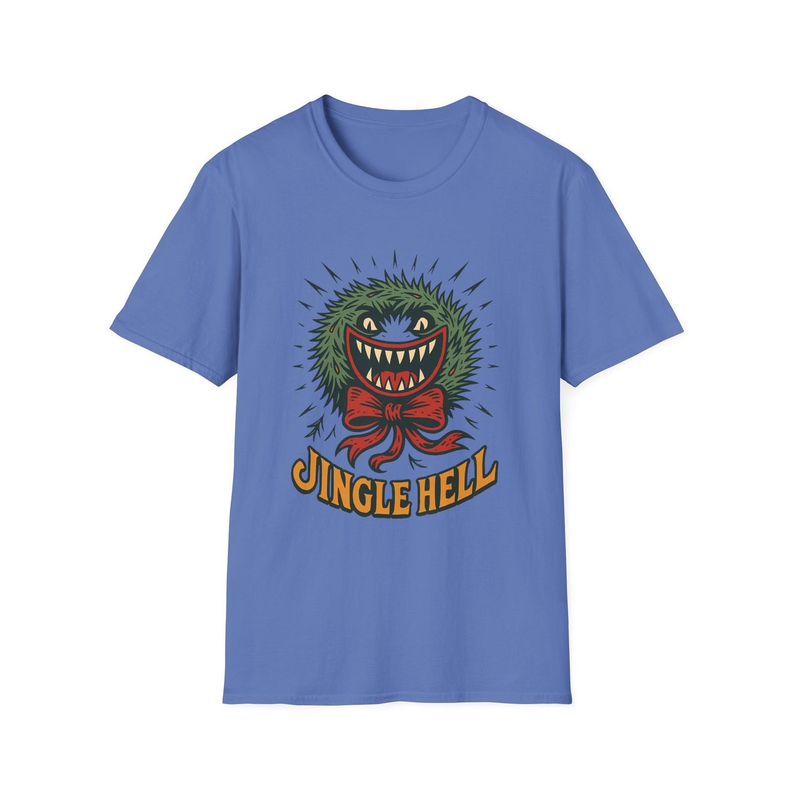 Unisex Softstyle T-Shirt Mens Womens Tees Top Creepy Carnival Wreath Gothic Holiday Christmas M