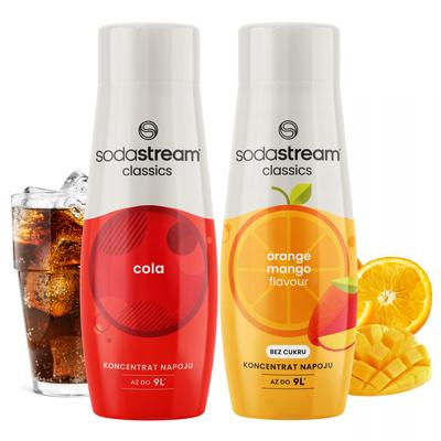SODASTREAM Set of Concentrates for Saturator 2x COLA Syrup + ORANGE MANGO