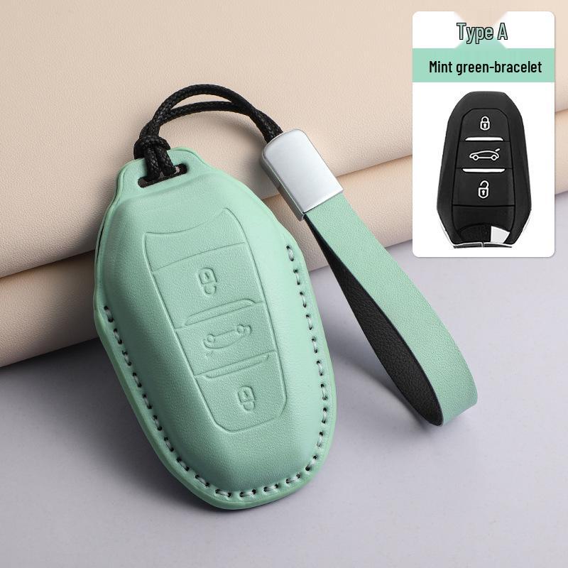 Versatile Citroen Key Cover: Premium Leather Shell for C5X, C6, AIRCROSS, Tianyi C5 (Japanese/Korean Style)