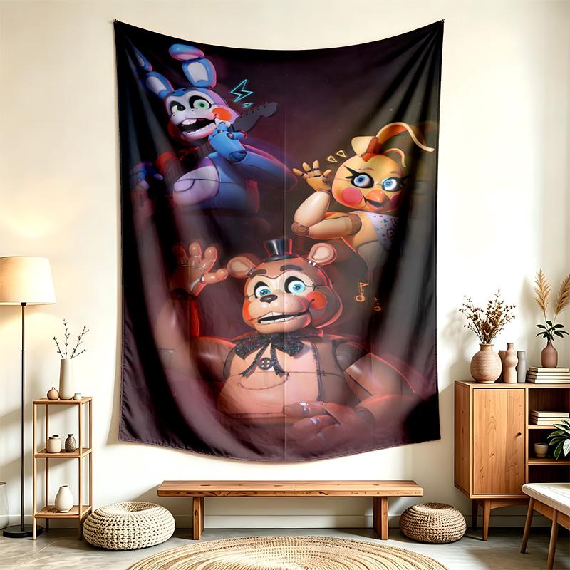 FNAF (14) Gobelenas, tinkantis namų, bendrabučių ir miegamųjų dekoravimui, švelnus liesti ir puiki dovana draugams bei šeimai