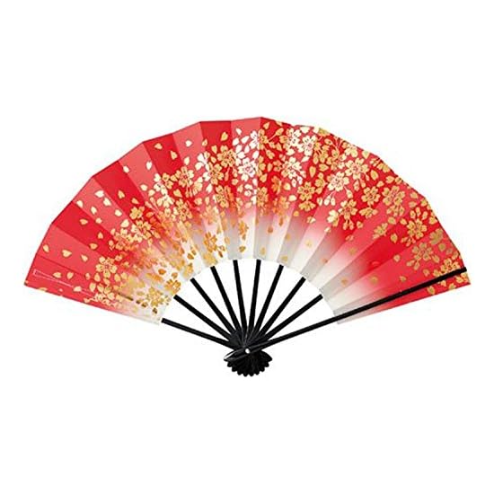 Dancing Fan 1305, Black Lacquer, 9 Sun 5 Bu (approx. 29cm), In Fan Box, For Dance, Adegata