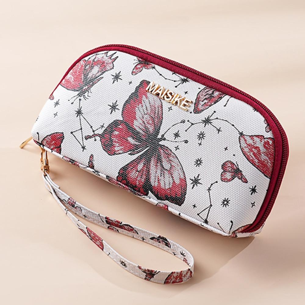 

Жаккардовый кошелек-клатч с бабочками, держатель для кредитных карт, женский длинный кошелек, ретро цветочная сумочка, подарок