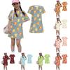 Girls Animal Print Dress Short Sleeve Loose Fit Round Neck Lightweight Kids Casual Dress Summer Wear for Children