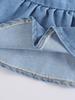 Two-piece Casual and Cute Outfit for Toddlers, Y2K Style, Double-layered Pleated Design, Denim Tank Top Paired with Denim Pants, Spring/summer Style.