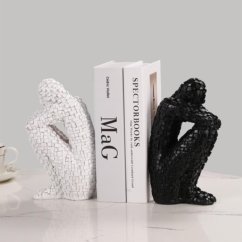 European Style Figure Sculpture Contemplative Ornament, Statue, Resin, Decoration, Bookcase and Wine Cabinet Decoration