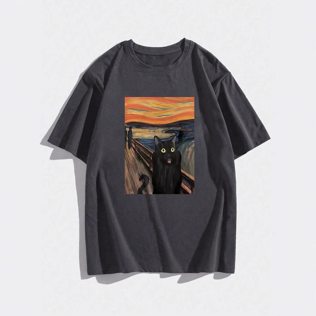Bedrucktes Rundhals-Frühlings- und Sommer-Freizeit-T-Shirt für Männer und Frauen Hip-Hop-Kurzarm-T-Shirt für Baumwoll-T-Shirt