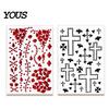 Long Lasting Face Body Stickers Halloween Scar Gem Stickers, Rhinestone Wound Art Dark Style Aesthetic Decals, Waterproof Self Adhesive Temporary