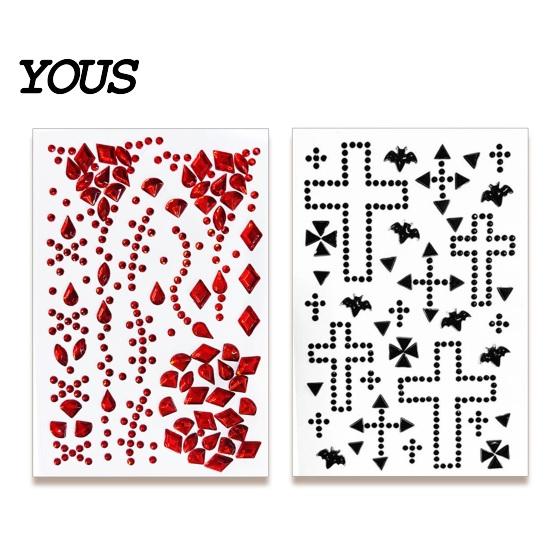 Long Lasting Face Body Stickers Halloween Scar Gem Stickers, Rhinestone Wound Art Dark Style Aesthetic Decals, Waterproof Self Adhesive Temporary