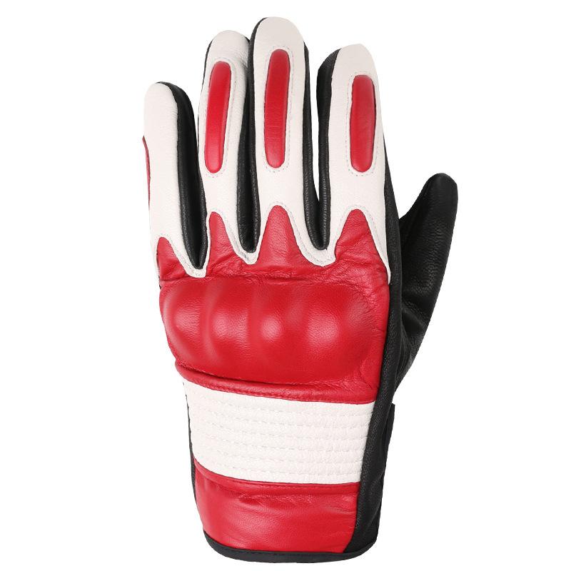 Motorcycle Leather Gloves Men and Women Riding Harley Goat Leather Motorcycle Rider Riding Full Finger Leather Gloves