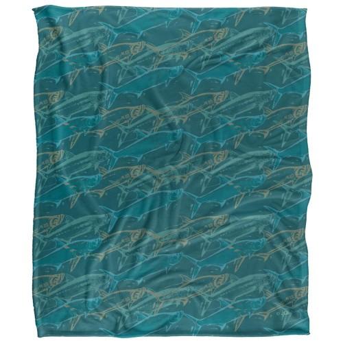 JQ Licensing Tarpon Silky Mosaic Fish Supersoft Blanket