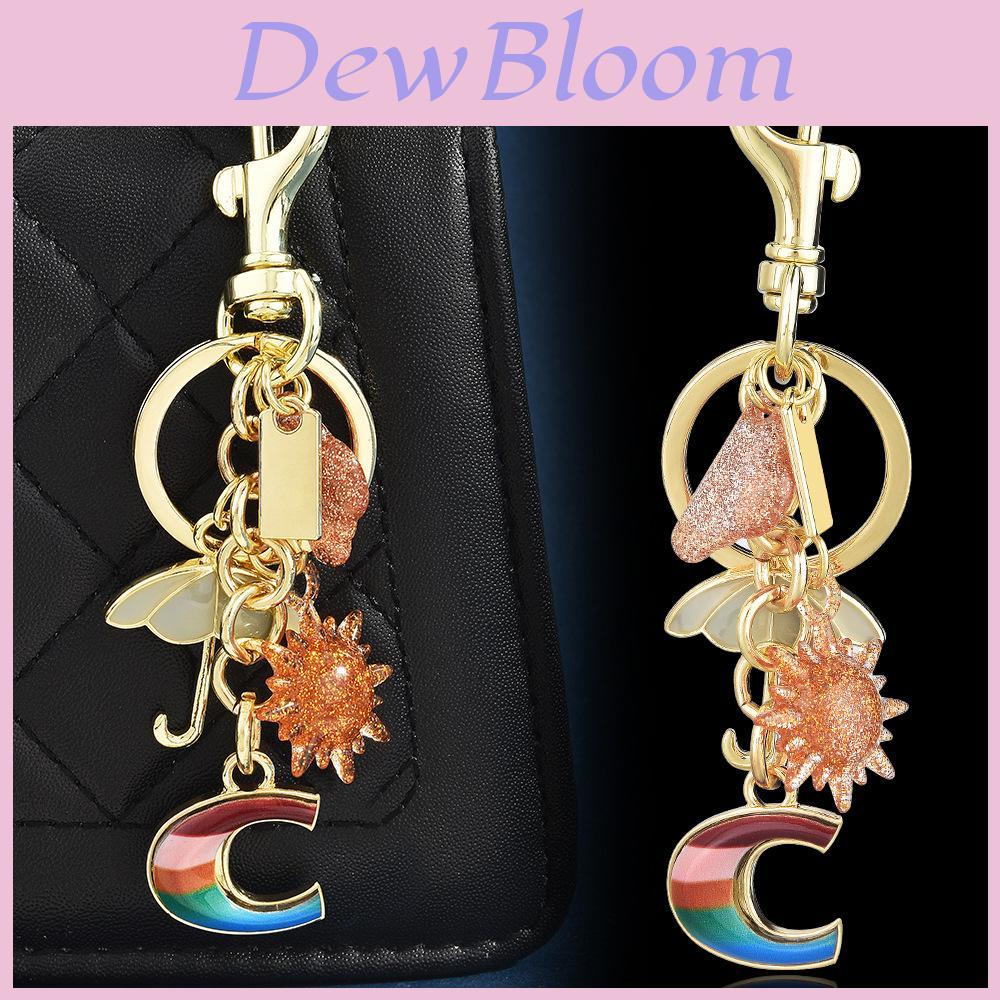 Rainbow Sun Umbrella Keychain With Metallic Finish For Fashionable Bag Decor