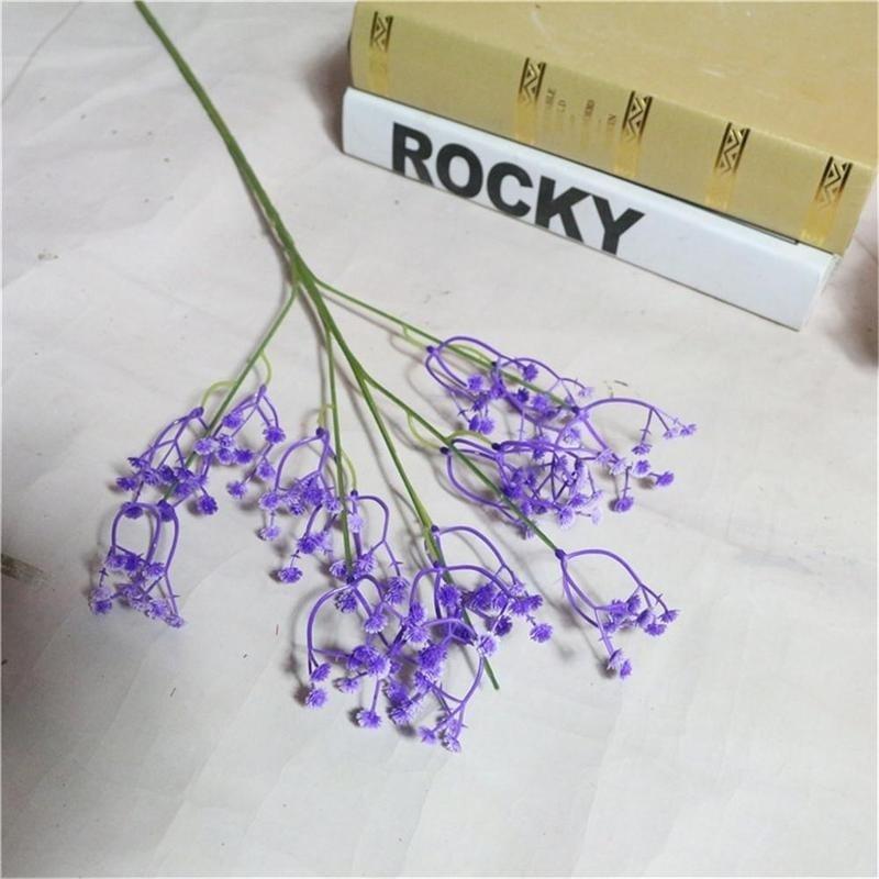 Commodity Artificial Gypsophila Lavender Magnolia Flower Fake Silk Wedding Party Bouquet Home Decor.