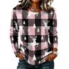 Women's Casual Long Sleeve Neck Christmas Print Top