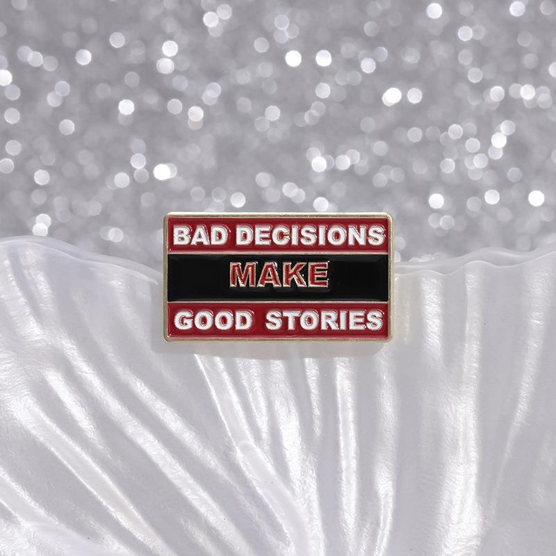 Geometric Letter Eyecatching Brooch Durable Alloy Design Perfect For Motivation And Daily Wear