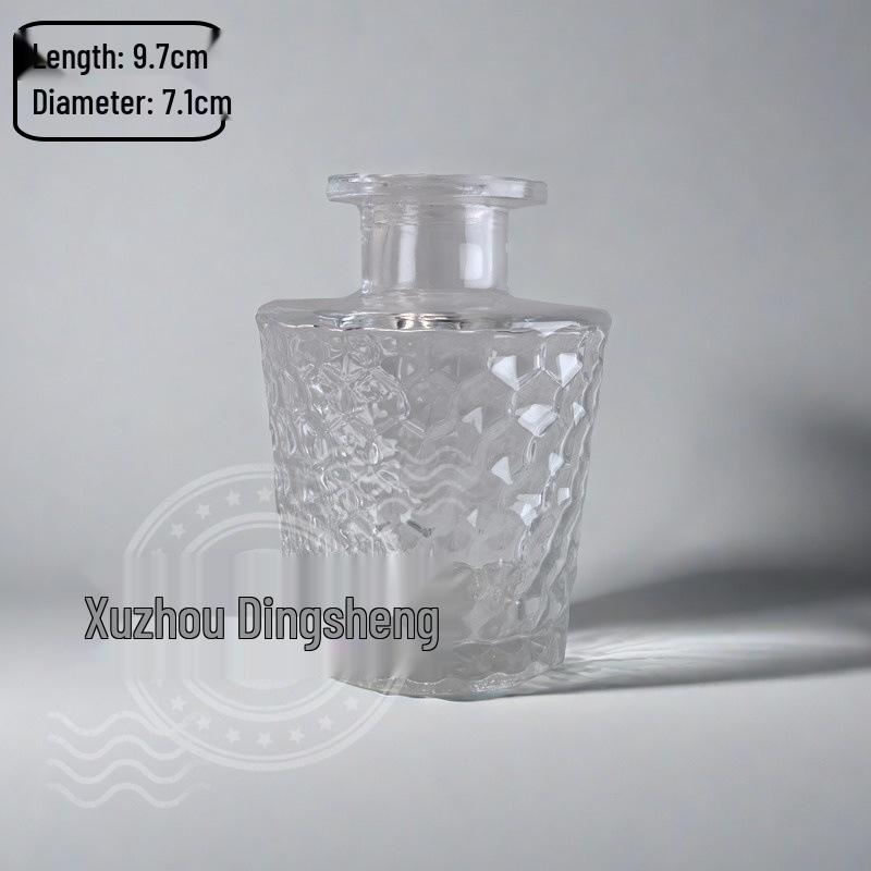 High-End Retro Glass Vase Set: Floor-Standing Transparent Ornaments In Soft Ins Style